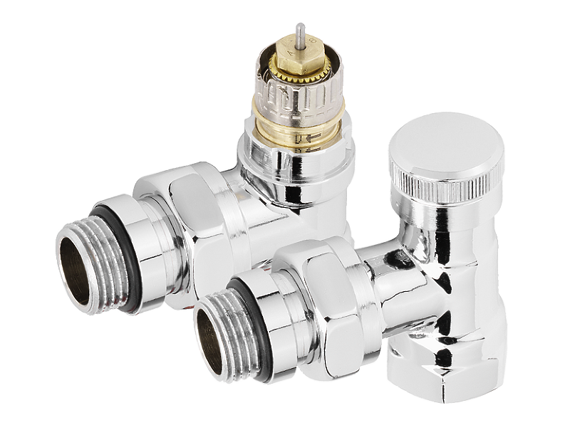 Набор термостатический Royal Thermo для радиатора Design  1/2" Click (хром) угловой