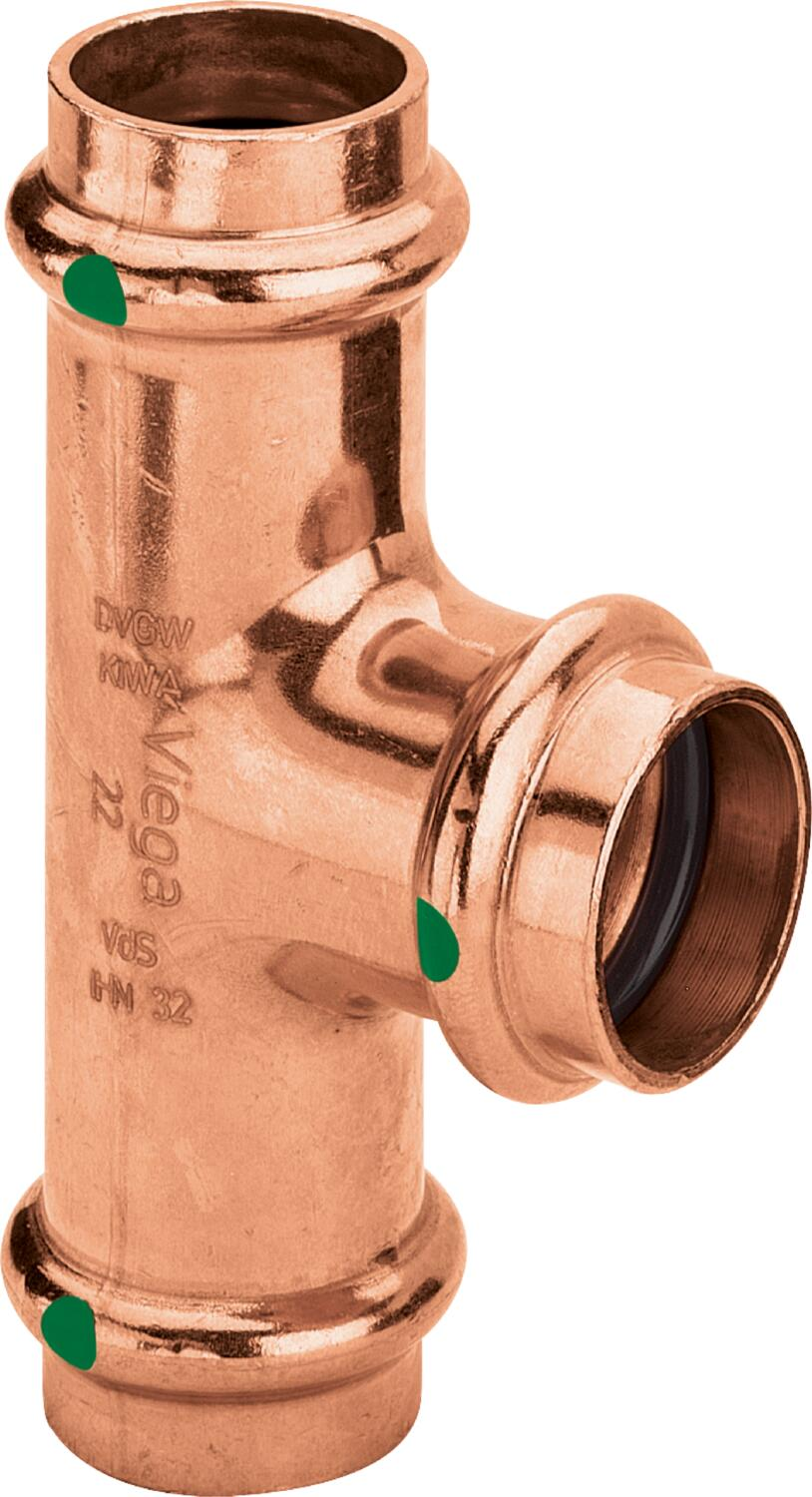 Тройник Viega Profipress c SC-Contur 22 медь