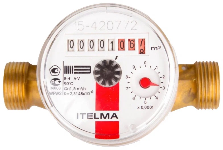 Счетчик горячей воды Итэлма L=110 Н 3/4"  WFW20