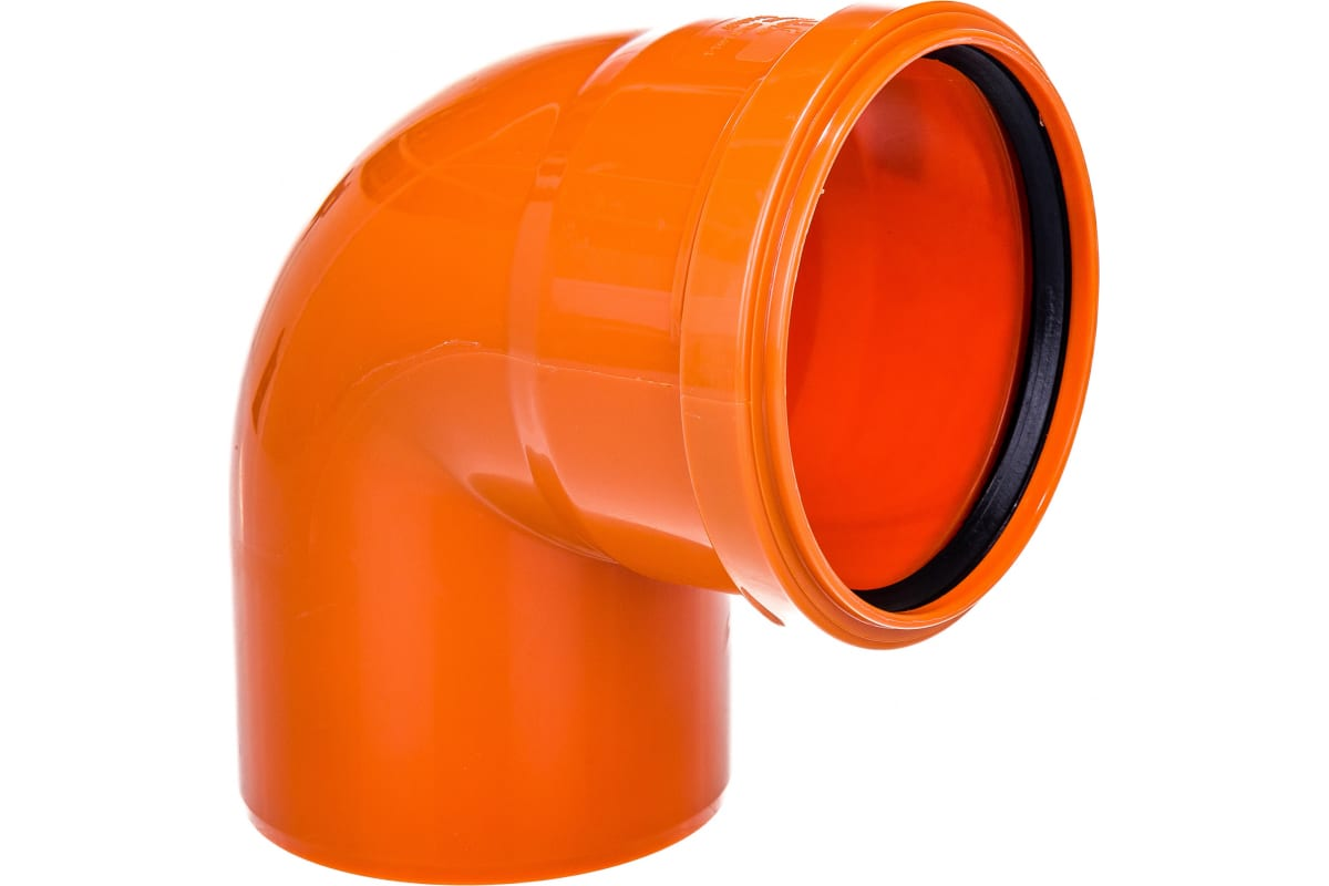Отвод РосТурПласт PP-B Дн110х87° наружная канализация (рыжий)