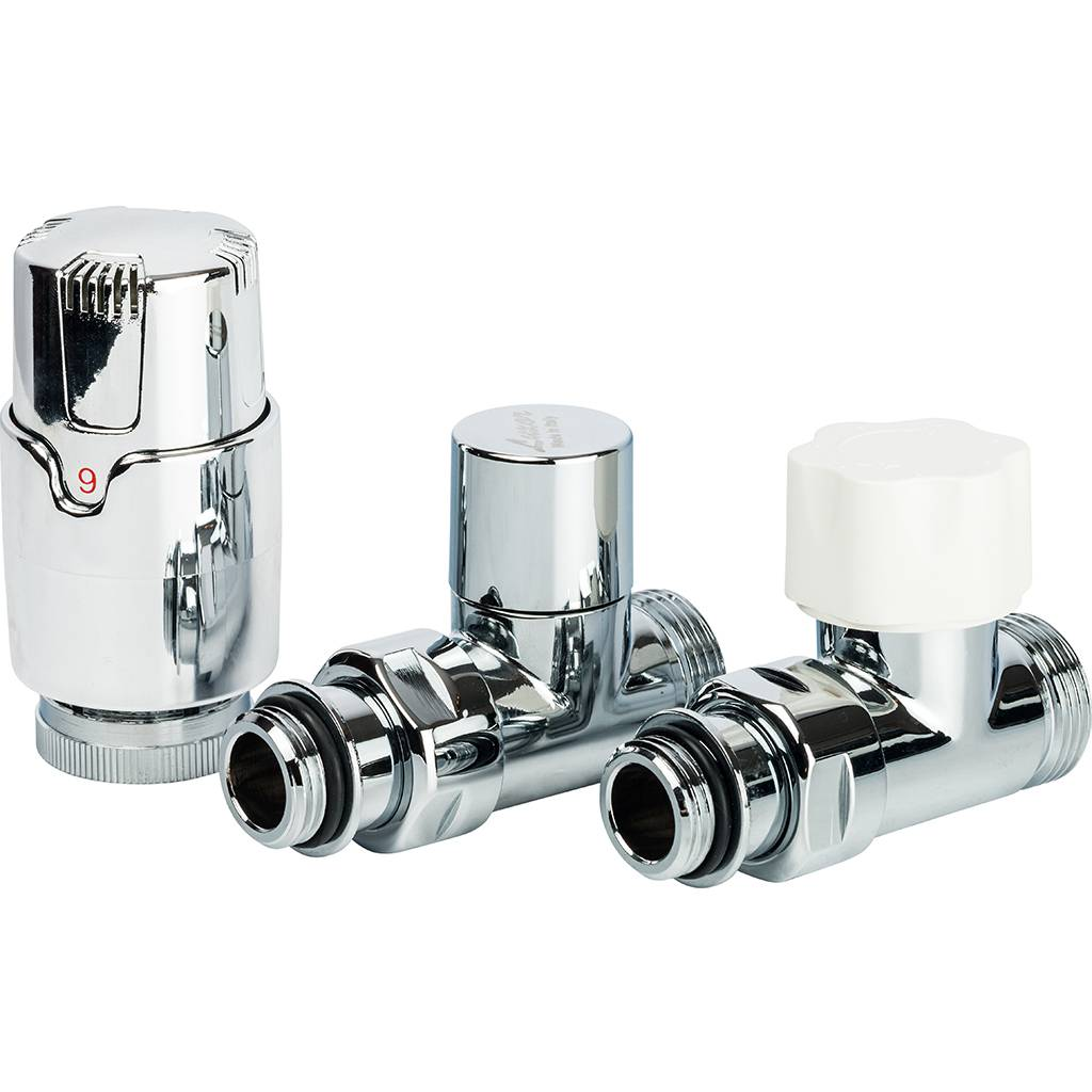 Термостатический комплект LUXOR KT 258/A 1/2"EK прямой (RD258/A+DD78/A+TA1200) хром