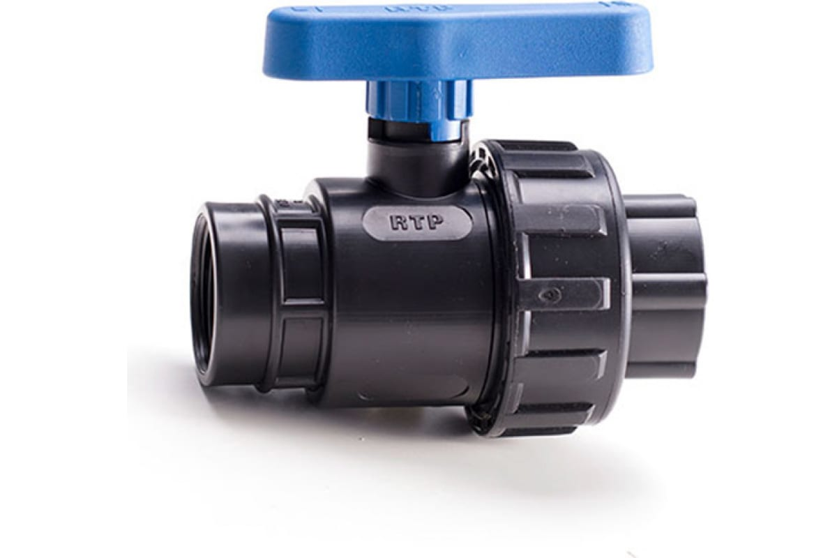 Кран шаровой компрессионный РосТурПласт 1/2"x1/2" ВР/ВР Ру10