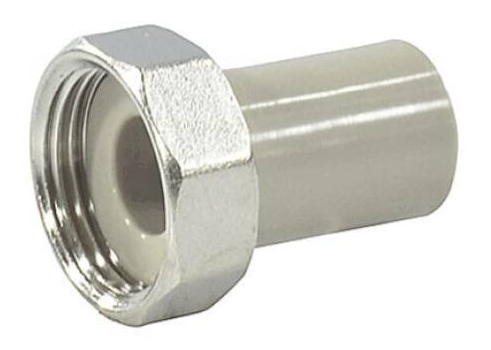 Штуцер VALFEX PP-R Dn32х1 1/4" с накидной гайкой (серый)