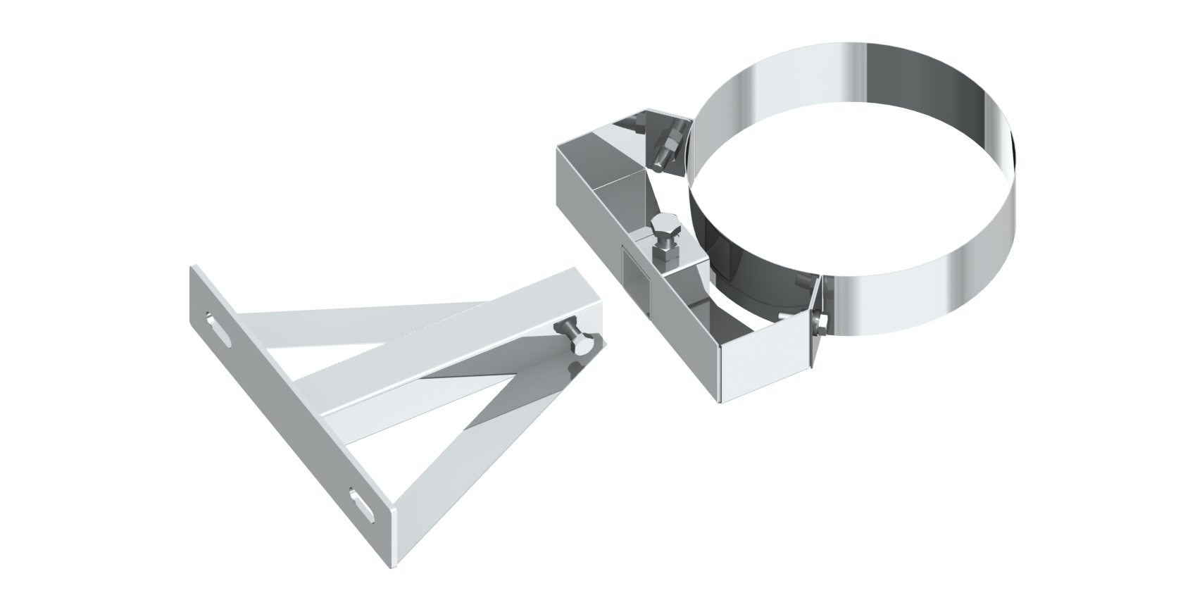 Стеновой хомут JEREMIAS DW-FU D180 отступ более 360 мм (раздельный для монтажа с dw 85/86)