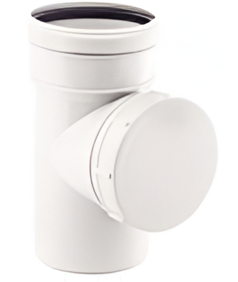 Ревизия РосТурПласт PP-M Дн50 с крышкой бесшумная канализация (белый)