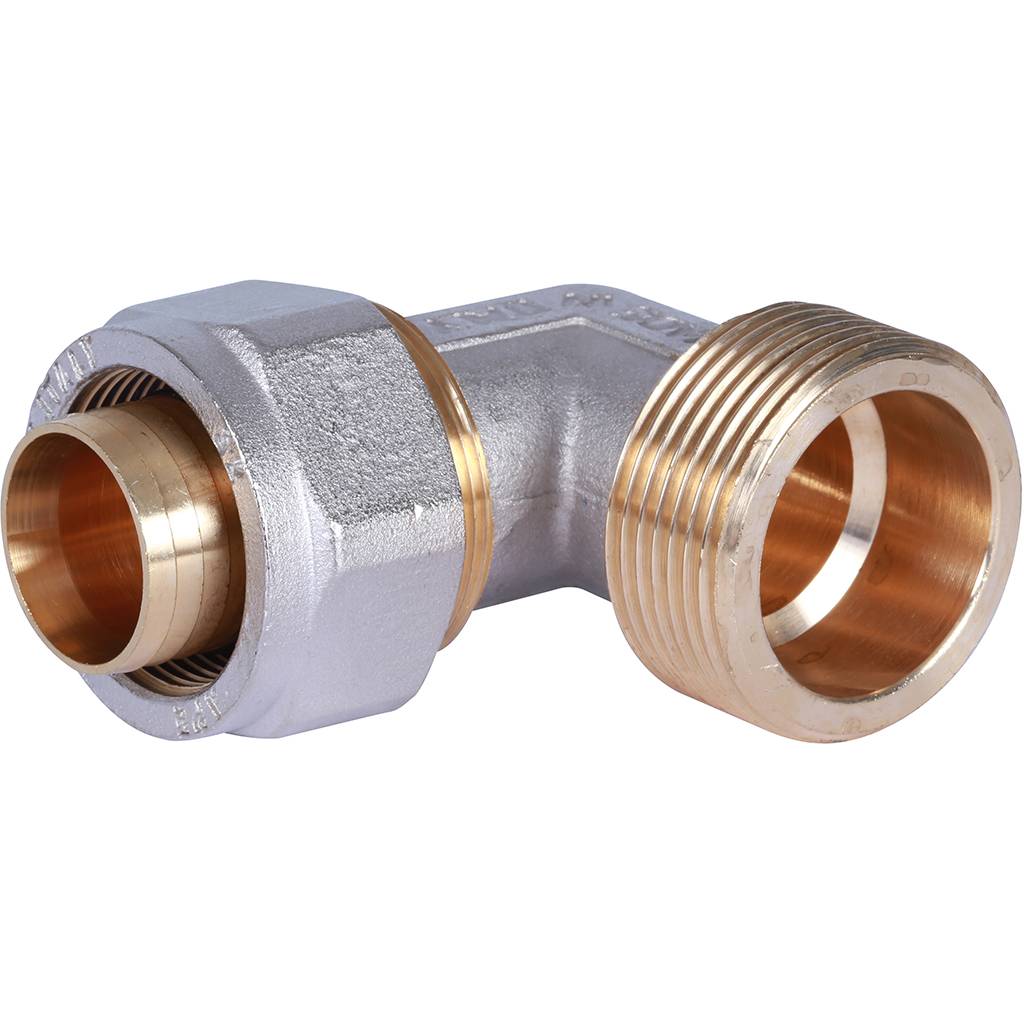 Угольник-переходник STOUT 11/4"x32 с наружной резьбой для металлопластиковых труб (винтовой)