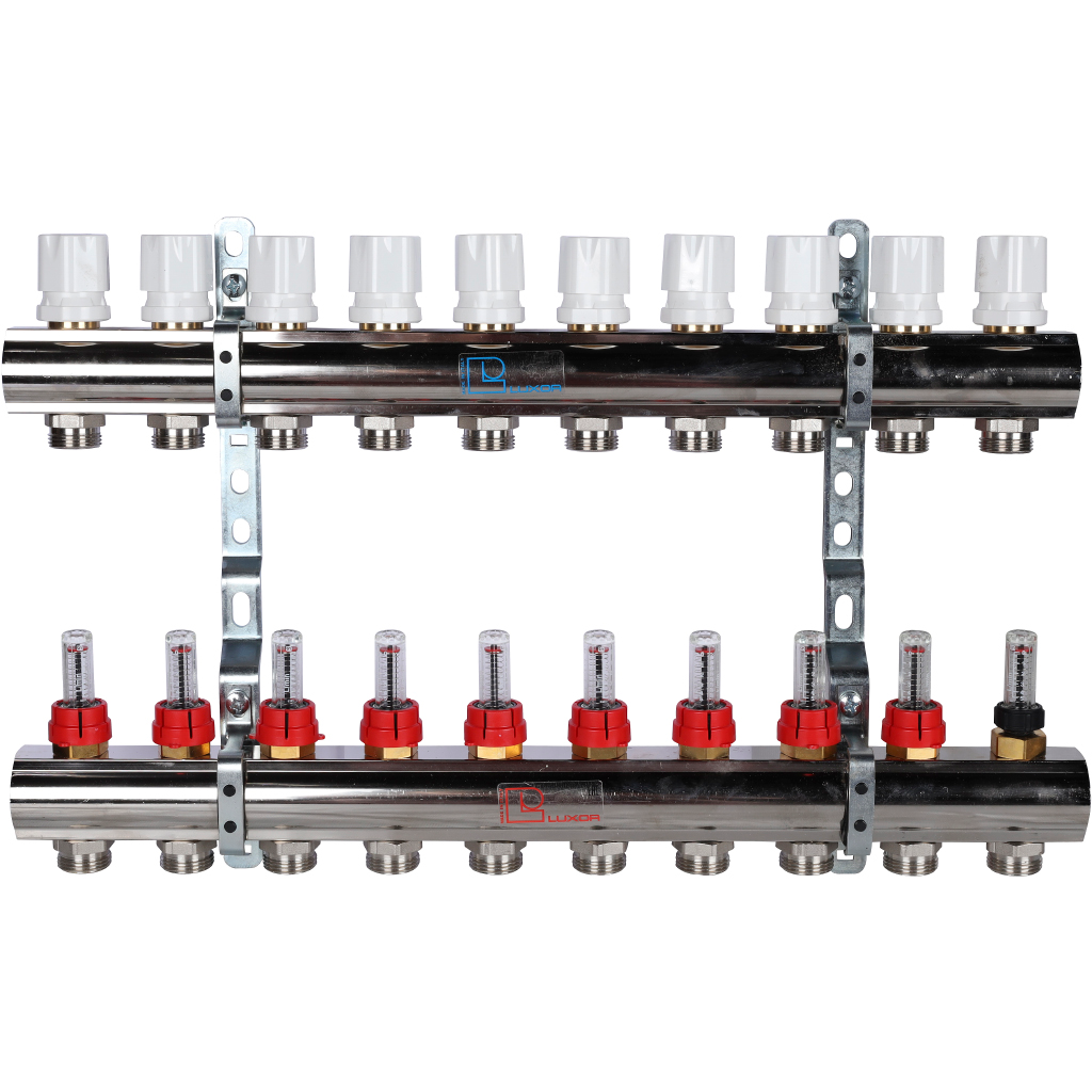 Коллекторная группа Luxor CD 473M/10 1х3/4ЕК 10 контуров с расходомерами