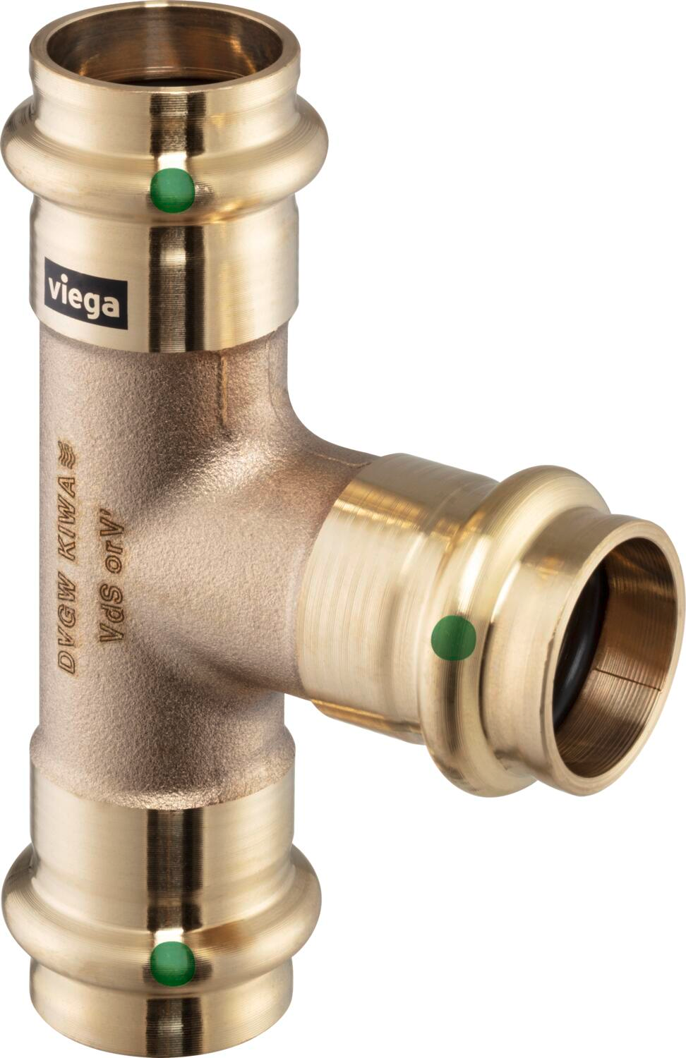 Тройник Viega Sanpress 22х22х22мм бронза с внутренней резьбой