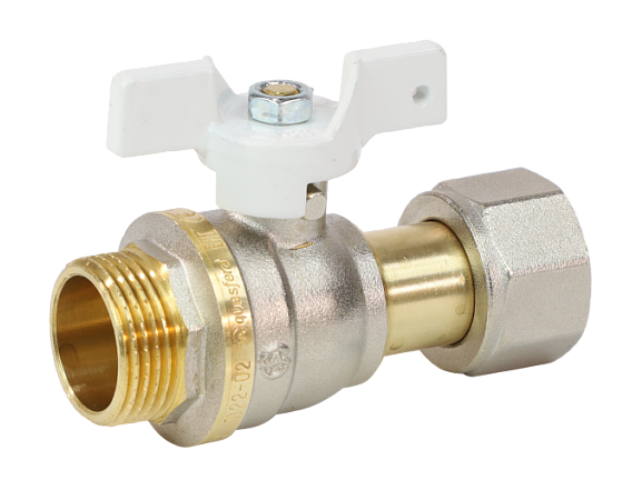 Кран шаровой Aquasfera 1122 Standard Ду15 Ру40 НР/НГ полнопроходной (бабочка белая)