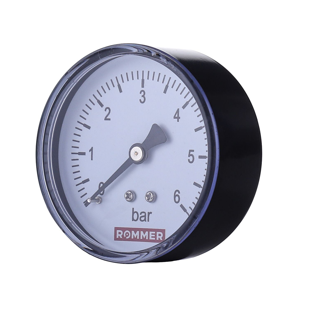 Манометр аксиальный ROMMER Dn 50 мм 1/4 , 0...6 бар, кл.2.5