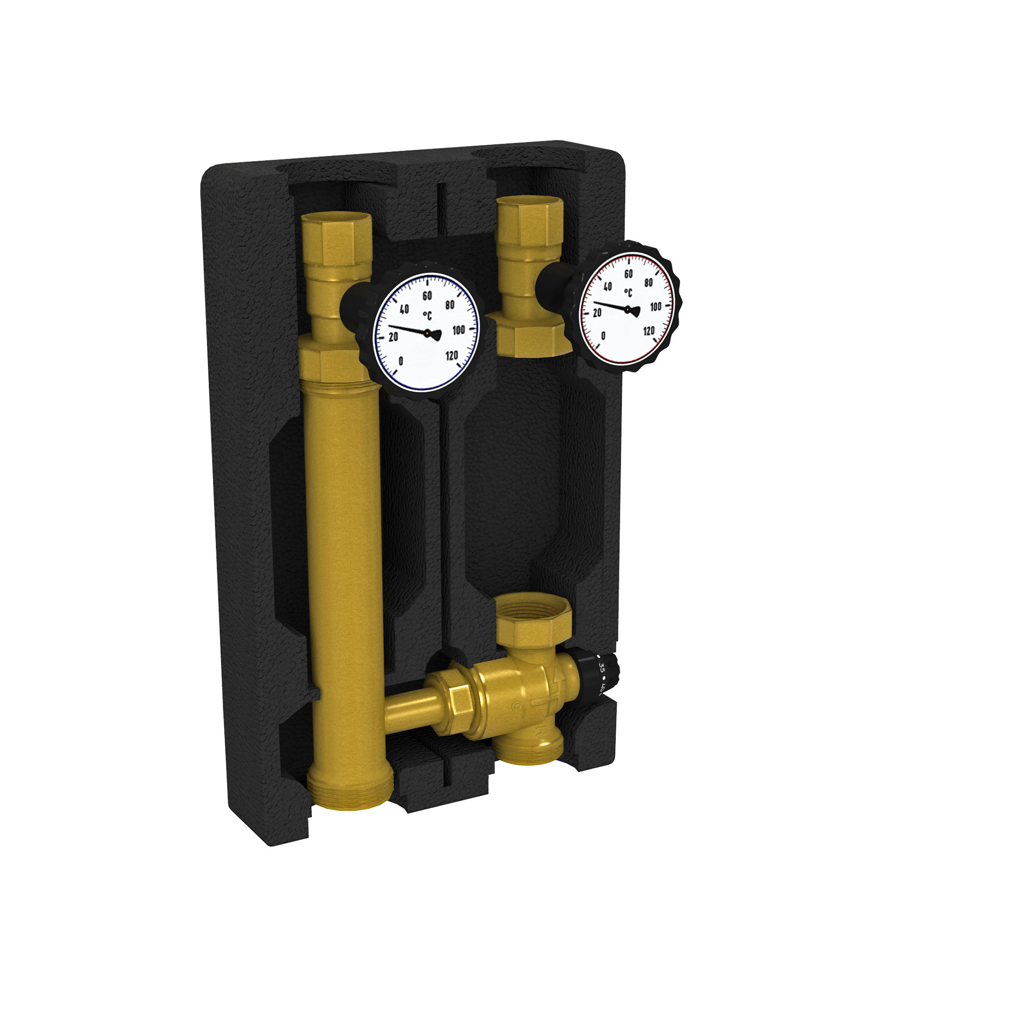 Насосная группа Royal Thermo 1" с термостатическим смесительным клапаном (без насоса)