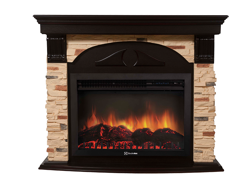 Портал Firelight Torre 25S (камень сланец натуральный, шпон венге)