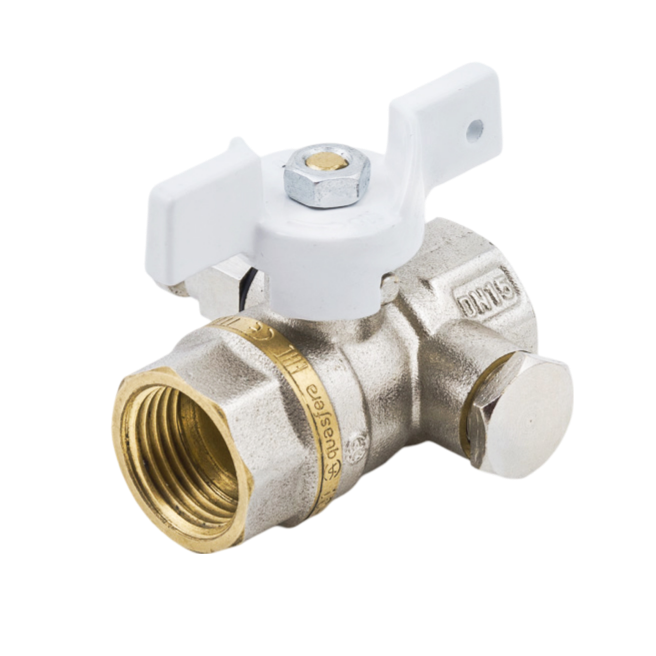 Кран шаровой Aquasfera 1133 Standard Ду15 Ру40 ВР с воздухоотводчиком (бабочка белая)