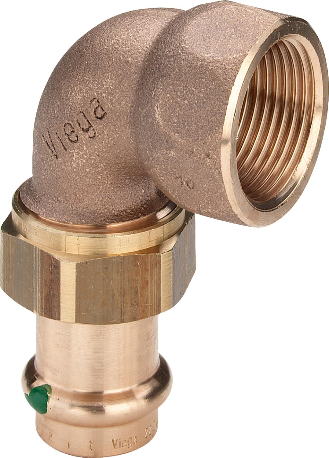 Угловое резьбовое соединение Viega Sanpress c SC-Contur 28х1" с плоским уплотнением