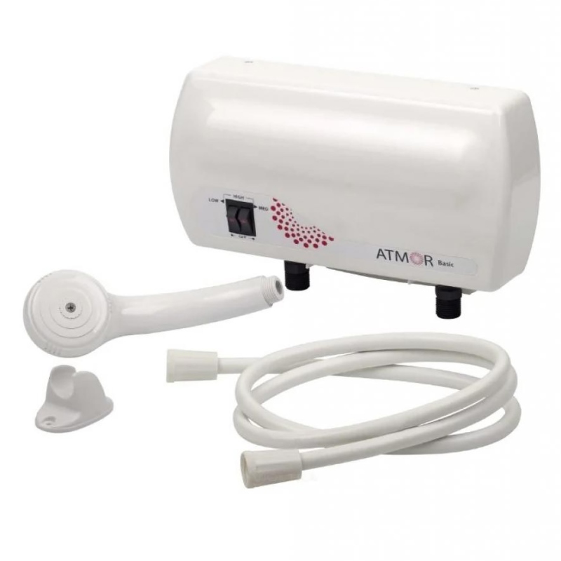 Проточный электрический водонагреватель Ariston Atmor Basic 5 (душевая лейка+кран)