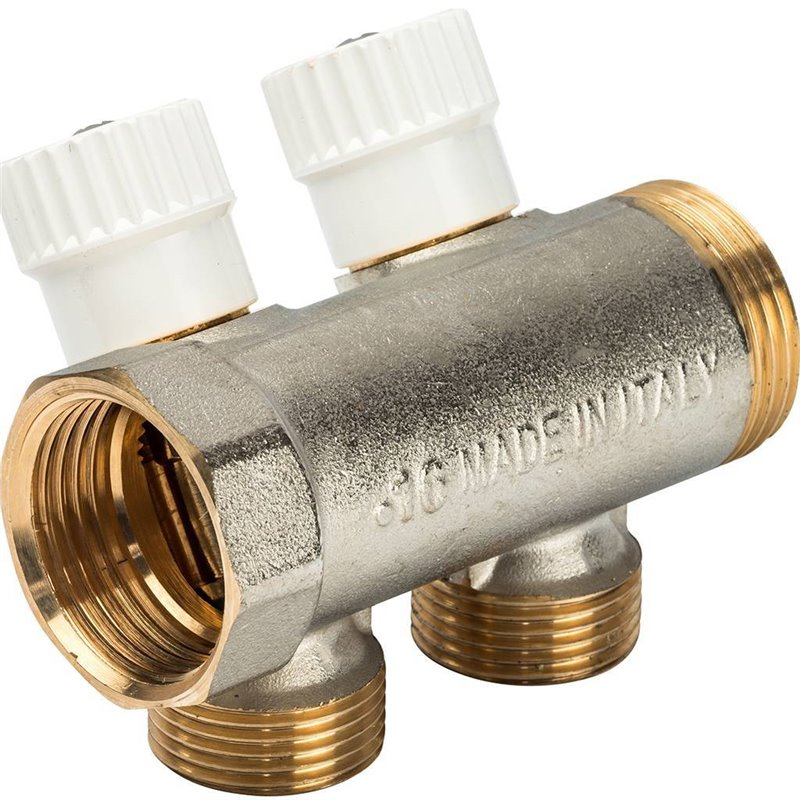 Коллектор Luxor CP 452 1"x3/4"EK на 2 выхода с перекрывающими кранами