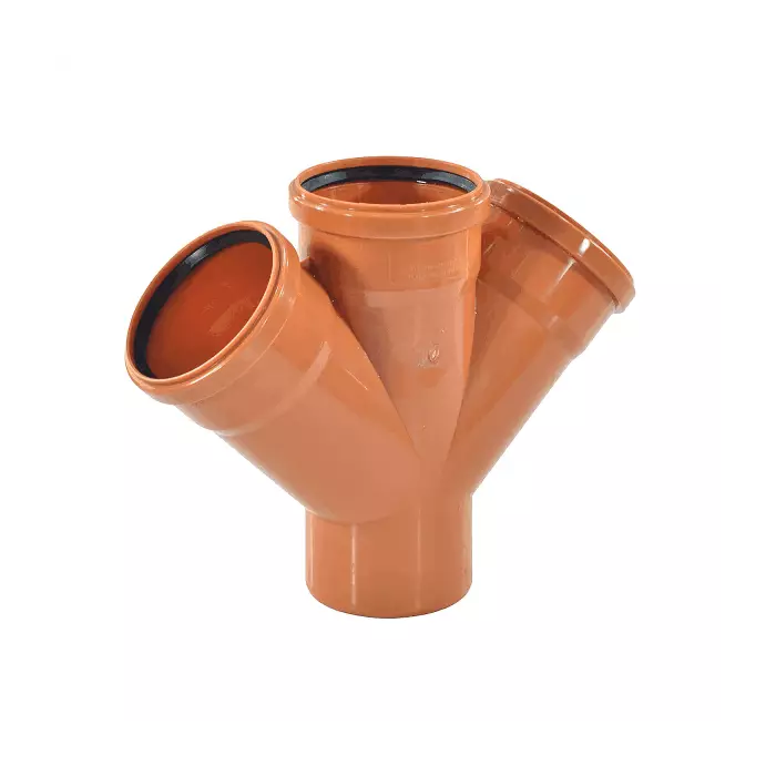 Крестовина одноплоскостная VALFEX PP-B Дн110х110х110х45° (рыжий)