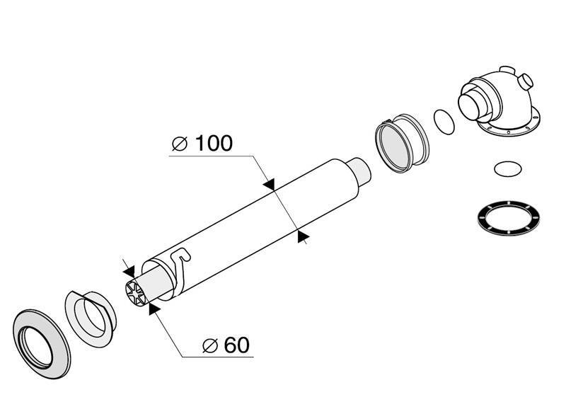 PROTHERM Горизонтальная система DN 60/100 мм - 0.75 м