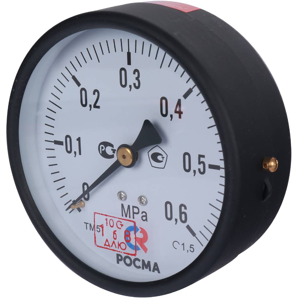 Манометр Росма ТМ-510Т.00 0-0,6МПа G1/2 1,5 общетехнический стандартный (осевой)