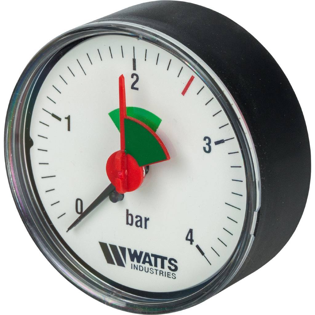 Watts MHA 63/4x1/4" Watts Манометр аксиальный 63 мм, 0-4 бар.