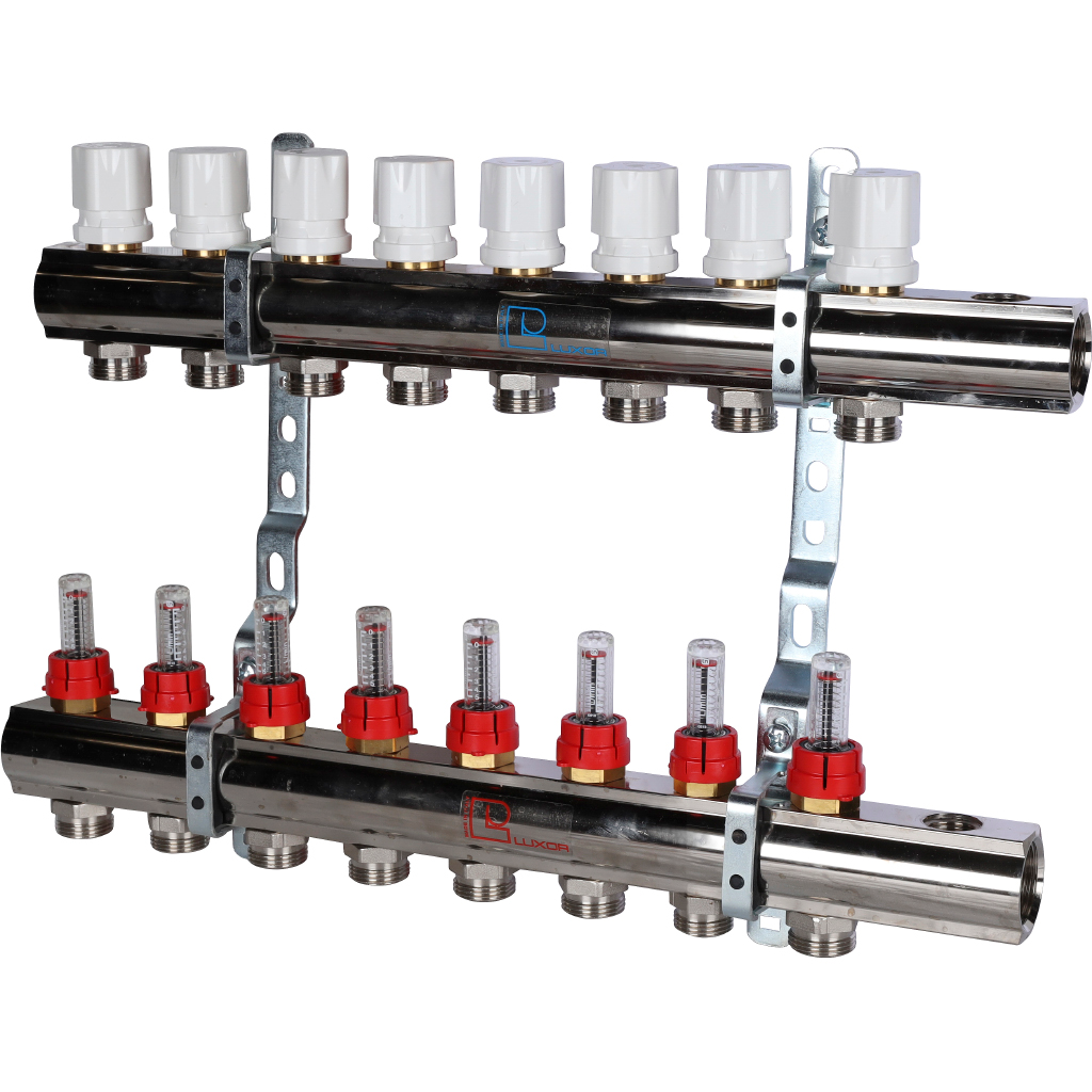 Коллекторная группа Luxor CD/8 477 1х3/4ЕК 8 контуров с расходомерами