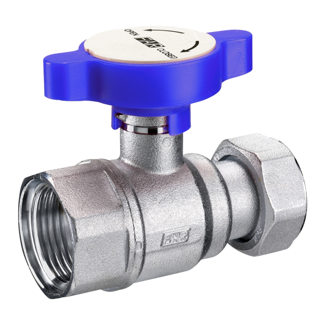 Кран шаровой FAR 1" ВР х 1" НГ (синяя ручка) хром