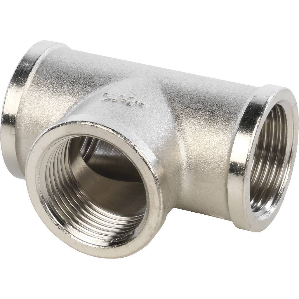 Тройник STOUT 3/4" ВВ (никелированный)