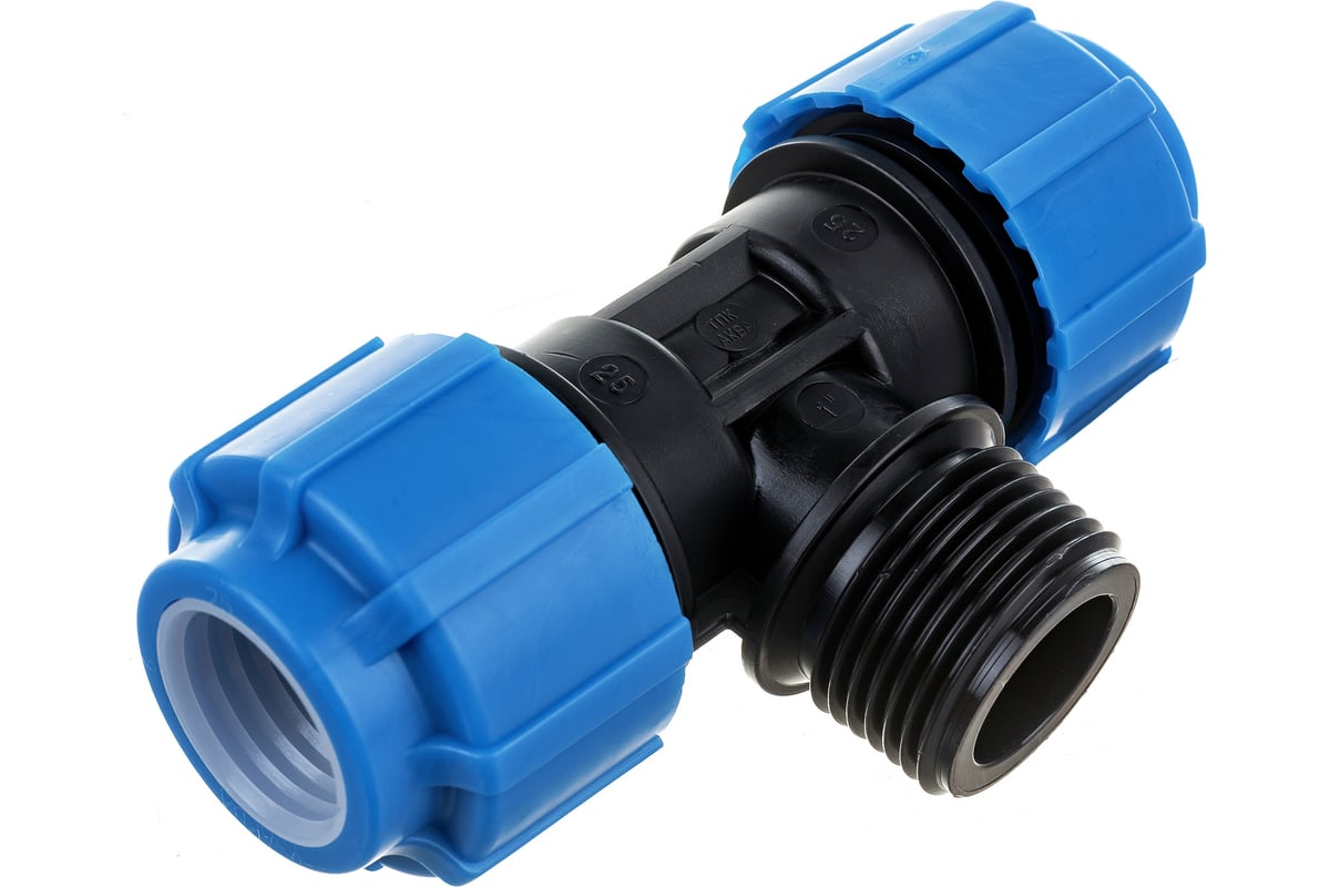 Тройник компрессионный ТПК-АКВА ПЭ Дн50х1"х50 НР