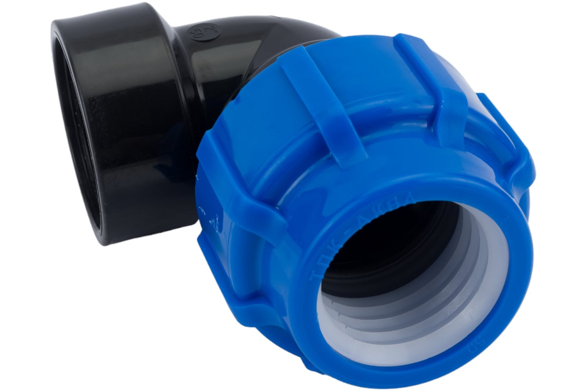 Отвод компрессионный ТПК-АКВА ПЭ Дн50х2"х90° ВР
