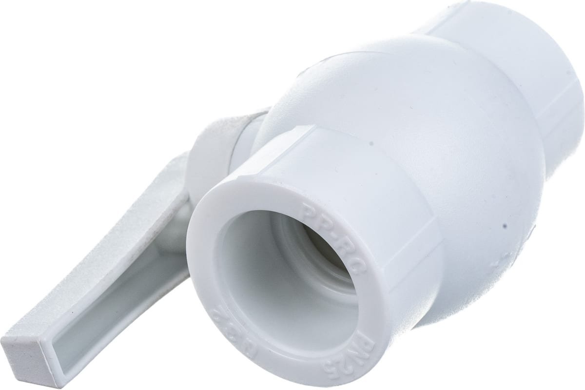 Кран шаровой VALFEX PP-R Dn50 полнопроходной (белый)