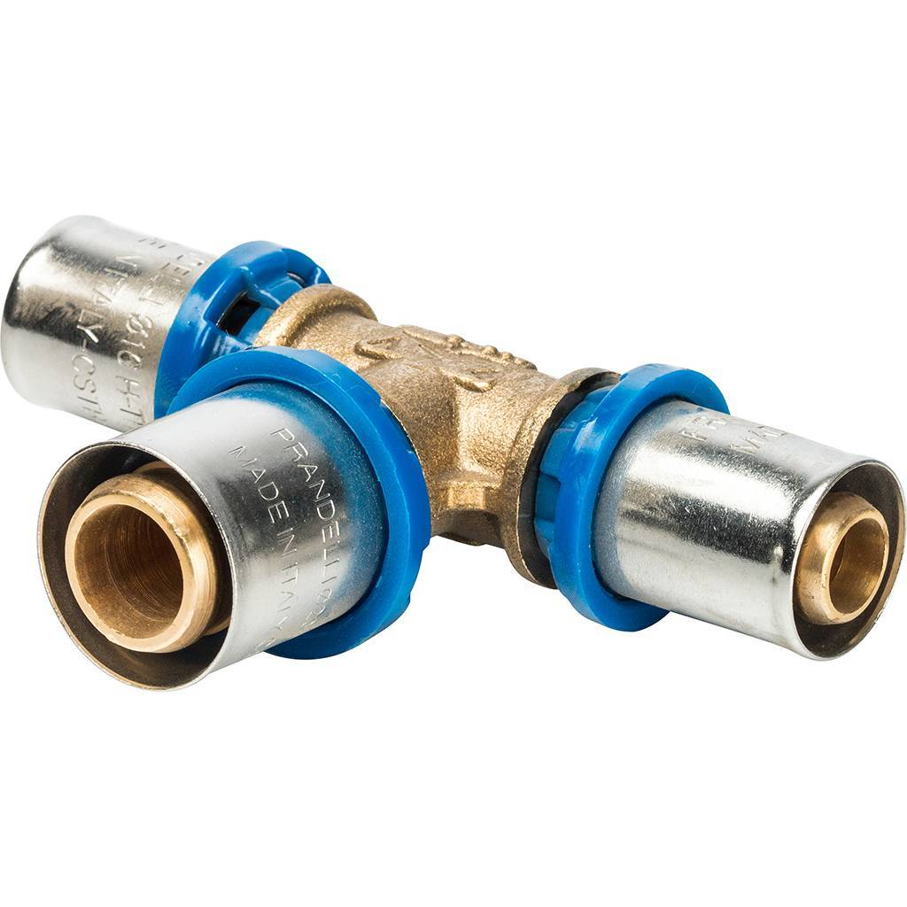 Тройник переходной Prandelli Multyrama 16.2х20.2х16.2 профиль H, TH, U для металлопластиковых труб