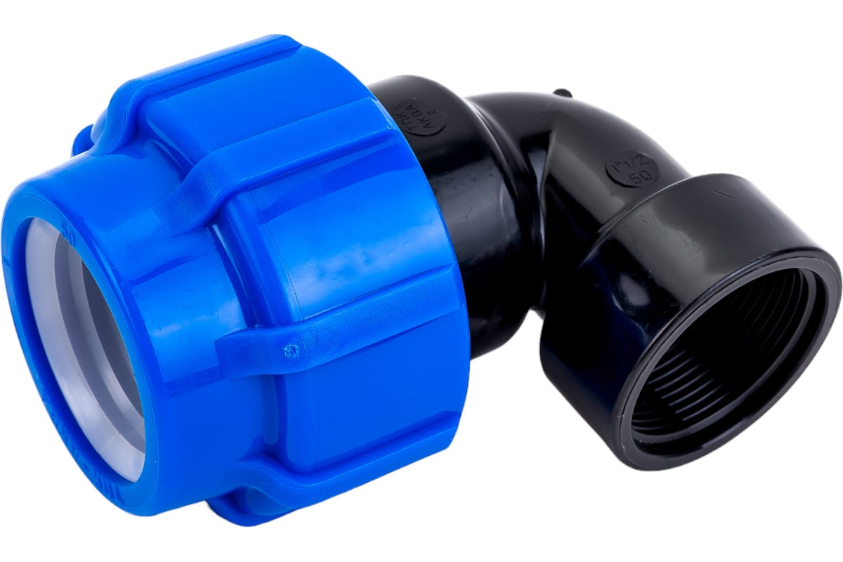 Отвод компрессионный ТПК-АКВА ПЭ Дн50х1 1/2"х90° ВР