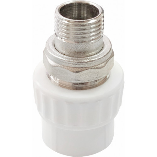 Муфта комбинированная разъёмная (американка) VALFEX PP-R Dn20х3/4" НР для радиатора (белый)