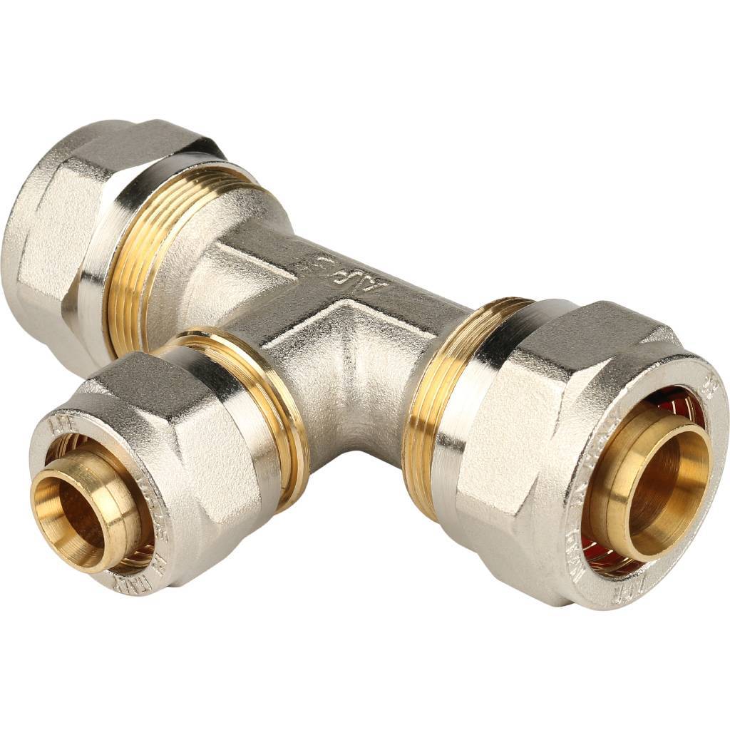 Тройник STOUT 26х20х26 переходной для металлопластиковых труб (винтовой)