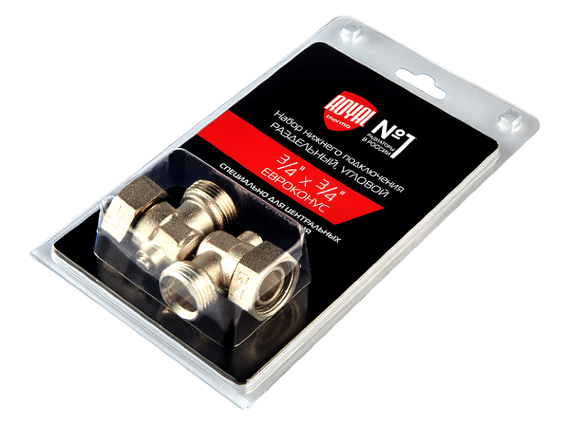 Набор нижнего подключения Royal Thermo (3/4х3/4ЕК) угловой раздельный