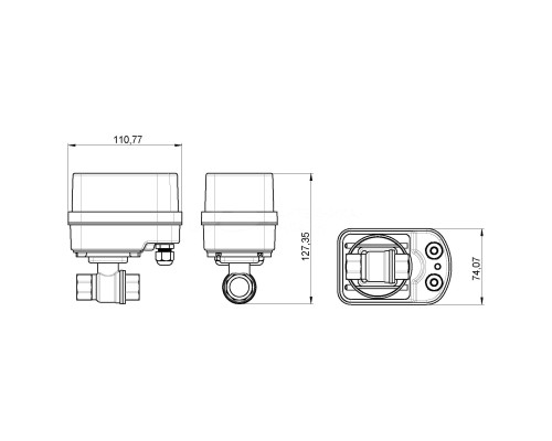 Шаровый электропривод (ШЭП) Gidrolock WINNER RADIO TIEMME 1" автономный на радиоканале