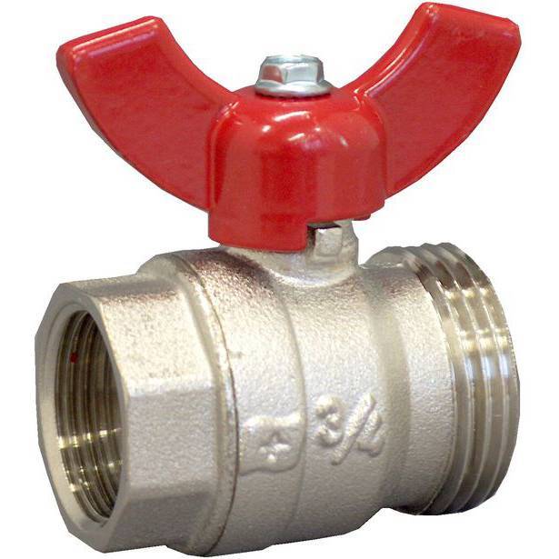 OVENTROP Кран шаровой Oventrop муфтовый G1" BP х G1" HP с плоским уплотнением ручка "бабочка"