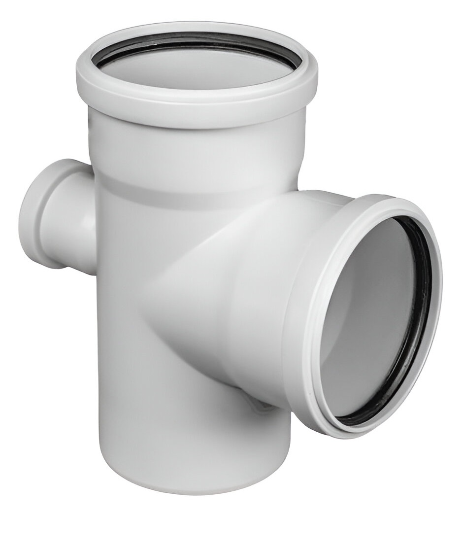 Крестовина одноплоскостная РосТурПласт PP-M Дн110х110х50х87° бесшумная канализация (белый)