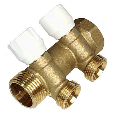 Коллектор TECE 1х3/4 Ek 2 вывода универсальный с запорными вентилями