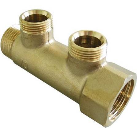 OVENTROP Коллектор распределительный Oventrop латунный на 2 отвода на присоединение отоп.приборов 3/