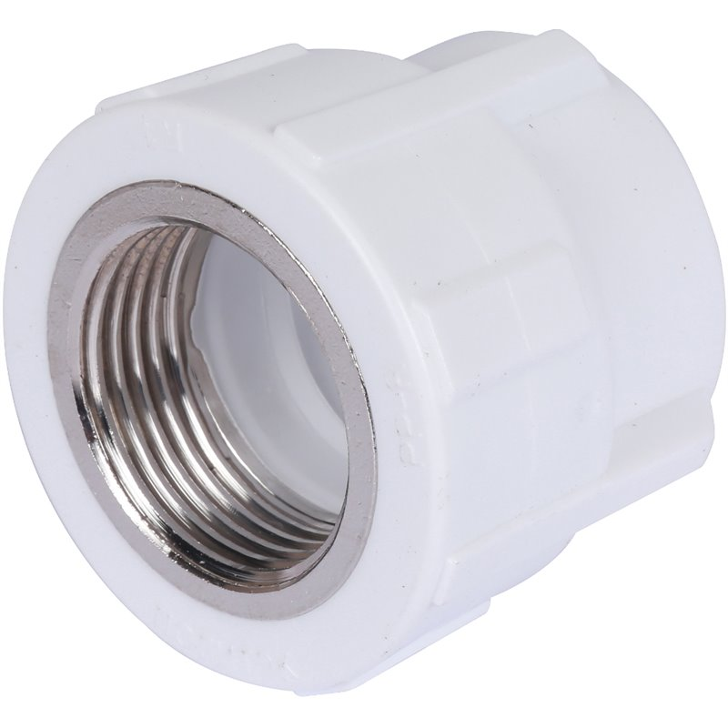 Муфта комбинированная Политэк 32х1" ВР для полипропиленовых труб (сварка) белая