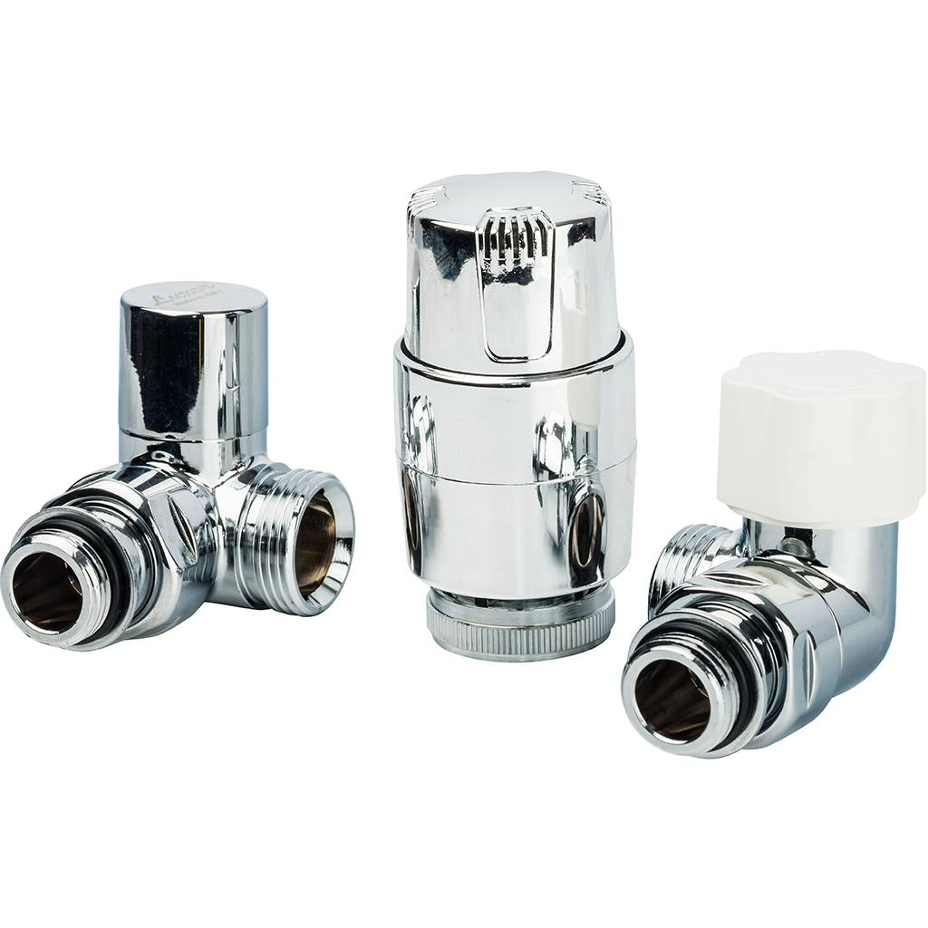 Термостатический комплект LUXOR KT 273/A 1/2"EK угловой левый (RCS273/A+DCD29/A+TA1200) хром