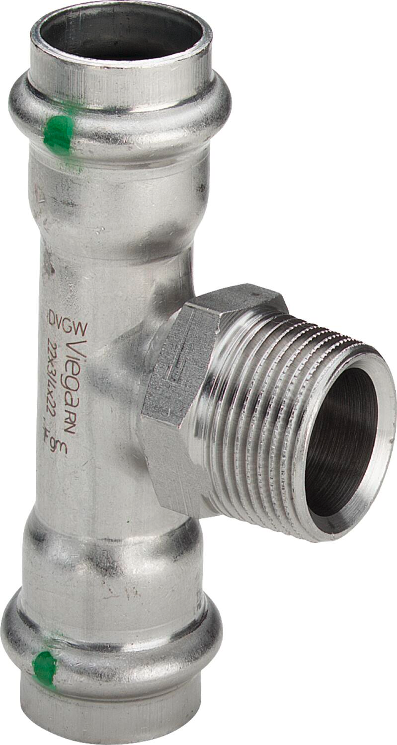 Тройник Viega Sanpress Inox с SC-Contur 54x1"x54мм нержавеющая сталь м