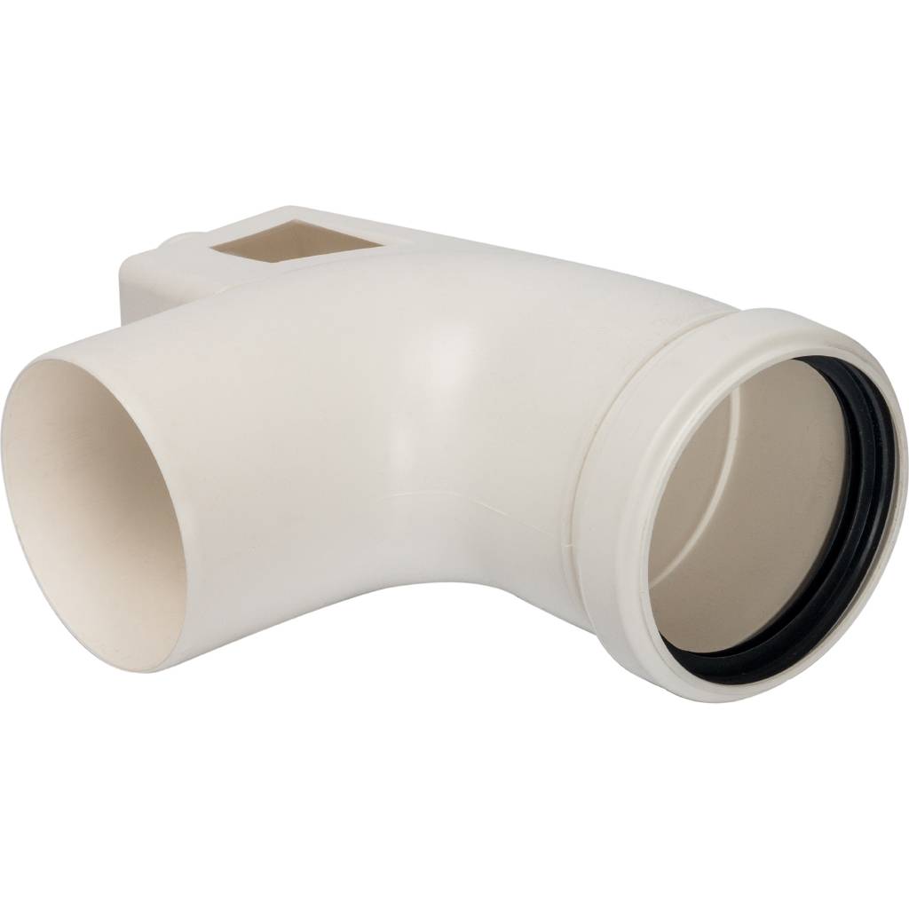 Угол STOUT 87° DN80 м/п конденсац. с кронштейном PP-FE