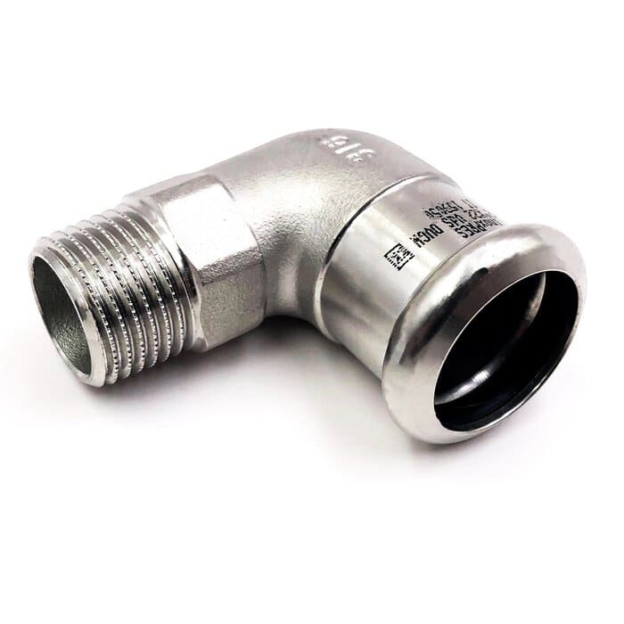 Угольник 90° RM Inoxpres Дн18х1/2" Ру16 пресс/НР (сталь нержавеющая AISI 316L)