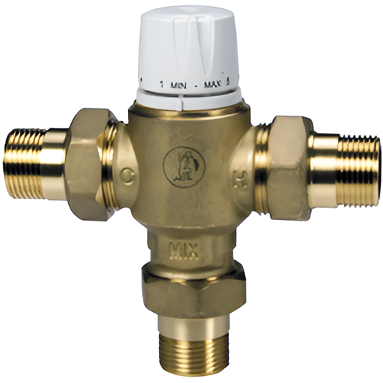 Термостатический смесительный клапан Giacomini R156-2 Ду15 Ру10 НР Kvs1.3 30-65°С с защитой от ожога