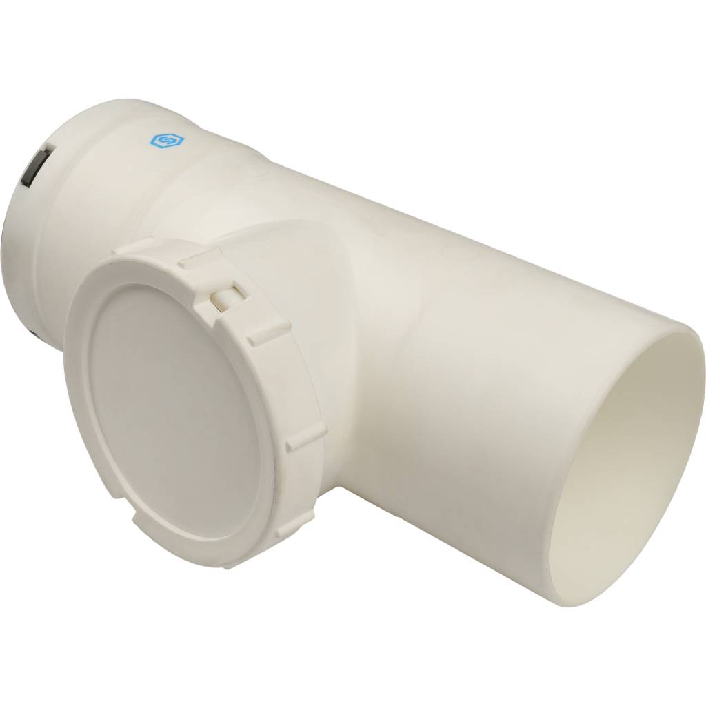 Тройник STOUT DN80 п/м Т-образный конденсационный (визуальная инспекция) PP-FE