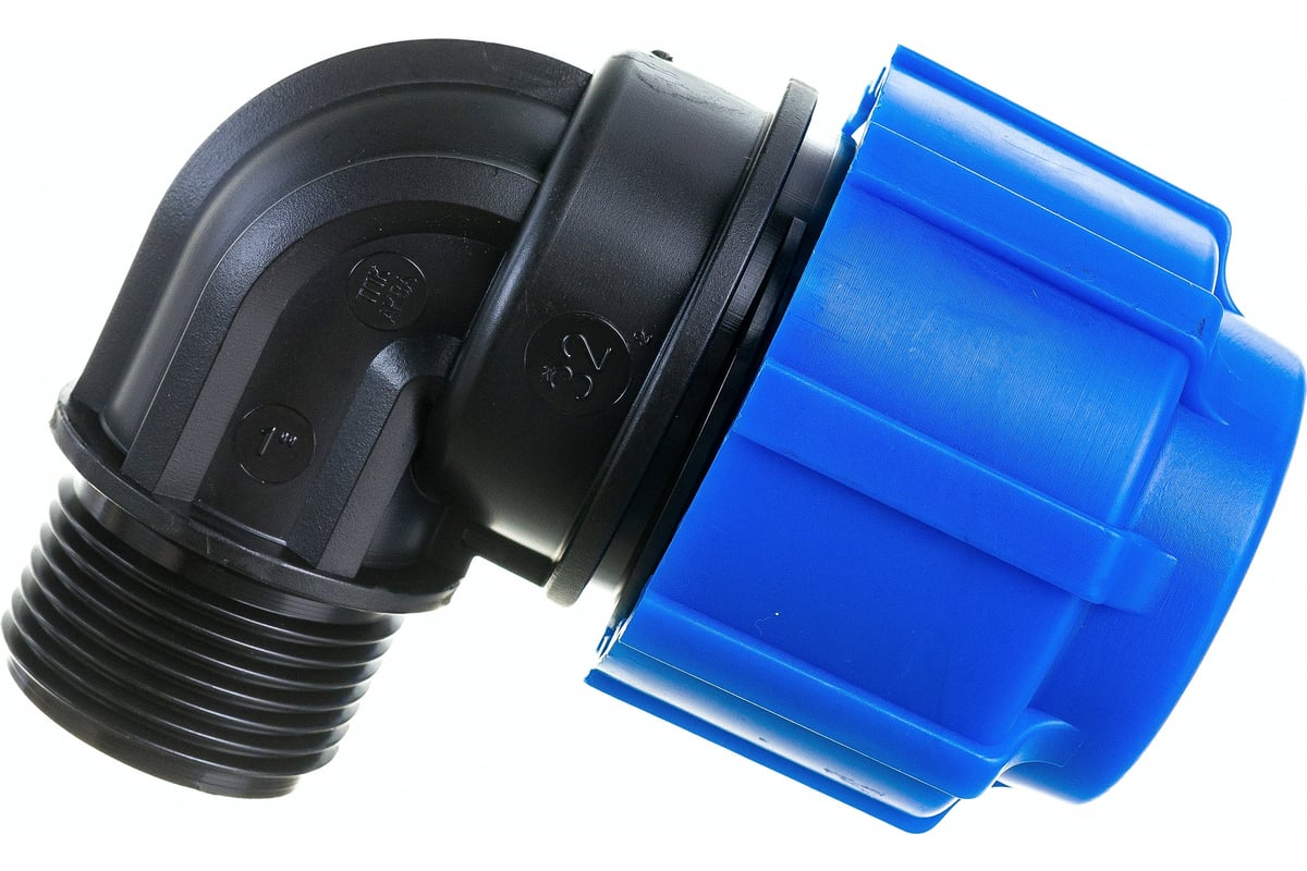 Отвод компрессионный ТПК-АКВА ПЭ Дн32х1"х90° НР