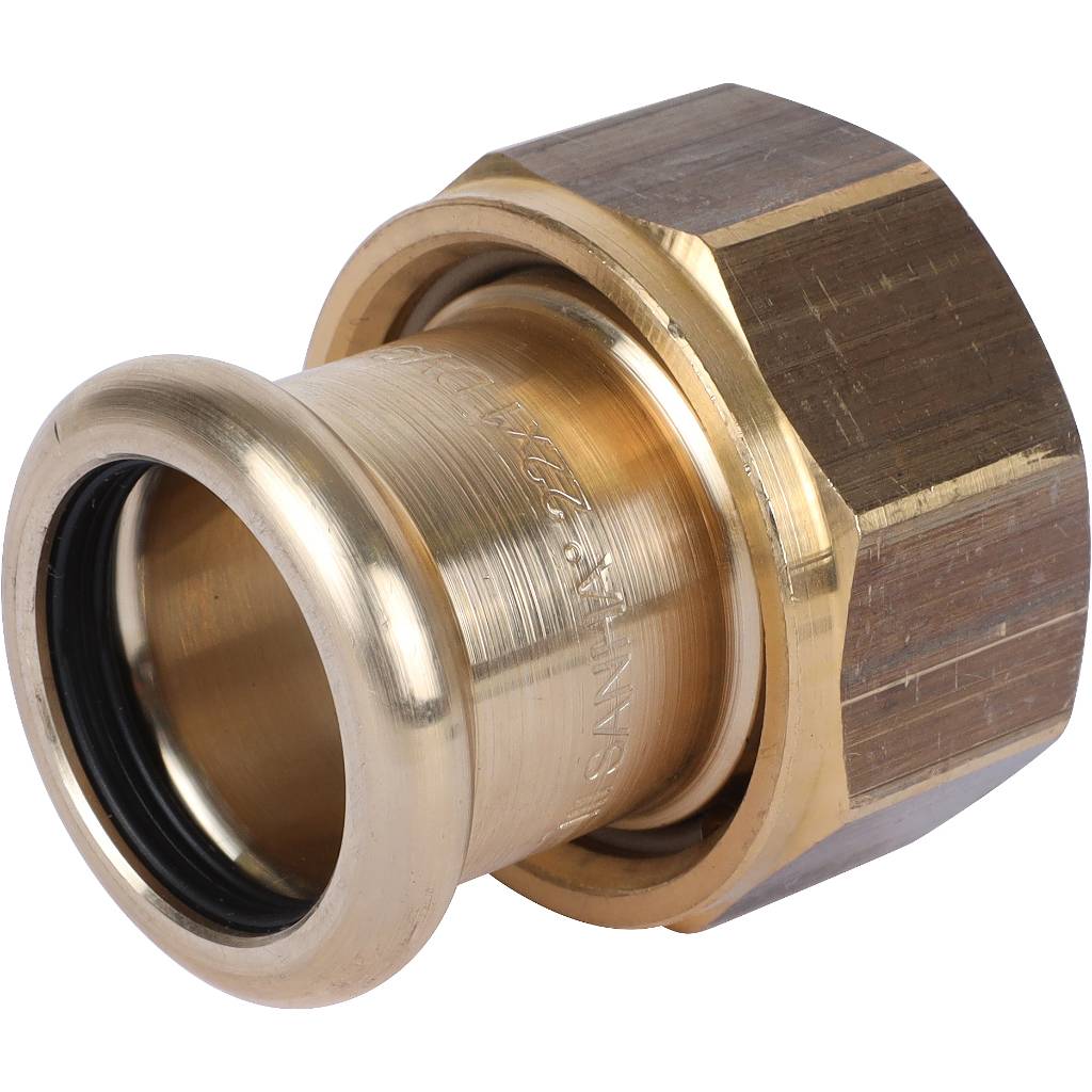 Разъемное соединение Sanha 15x3/4 с плоским уплотнением бронза 8359G