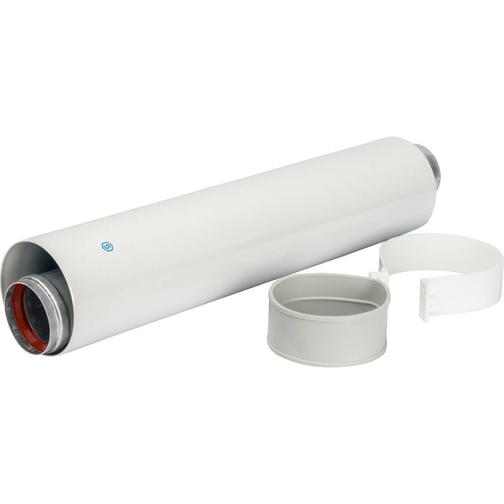 Труба STOUT DN60/100 500 мм п/м коаксиальная уплотнения и хомут в комплекте